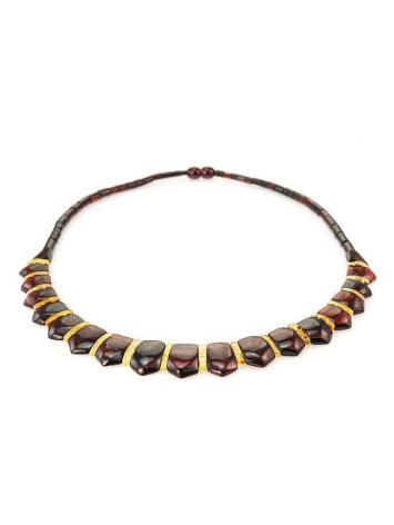 Amber Flat Beaded Necklace The Cleopatra, image , picture 3