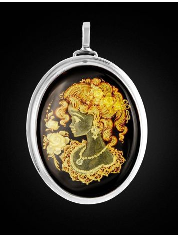 Amber Brooch With Intaglio The Nymph, image , picture 3