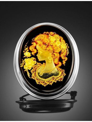 Amber Brooch With Intaglio The Nymph, image , picture 2