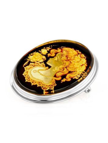 Amber Brooch With Intaglio The Nymph, image , picture 4