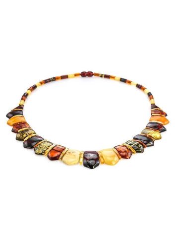 Natural Amber Flat Beaded Necklace The Cleopatra, image , picture 3