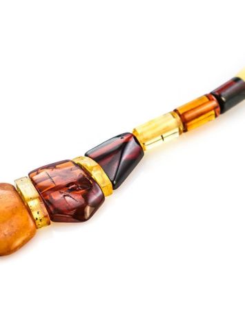 Natural Amber Flat Beaded Necklace The Cleopatra, image , picture 4