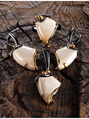 Designer Gold-Plated Pendant With Natural Mammoth Tusk The Era, image , picture 4