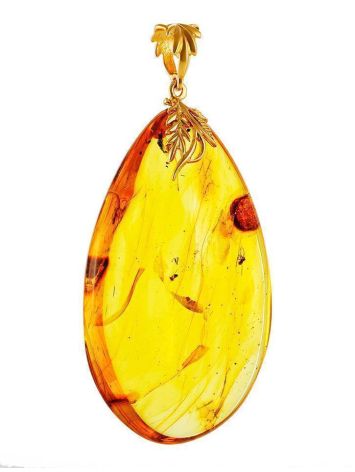 Amber Pendant With Spider Inclusion In Gold Plated Silver, image , picture 6