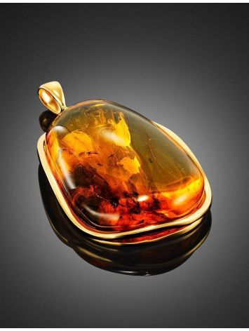 Amber Gold-Plated Pendant With Inclusions The Clio, image , picture 3
