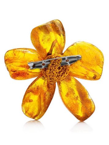 Natural Amber Floral Brooch The Volcano, image , picture 3