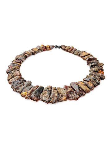 Bold Amber Flat Beaded Necklace The Volcano, image , picture 4