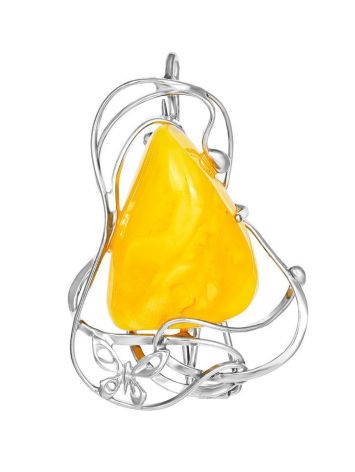 Honey Amber Brooch In Sterling Silver The Rialto, image 