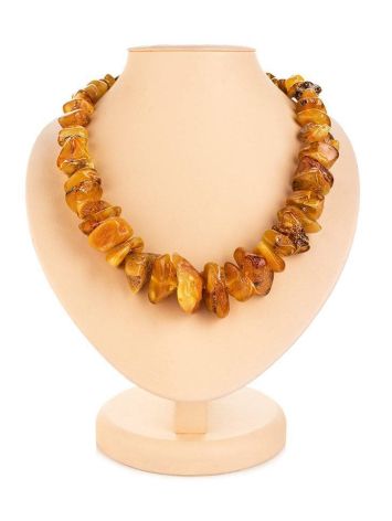 Raw Amber Beaded Necklace, image 