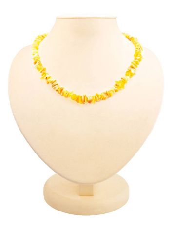Unpolished Amber Beaded Necklace, image 