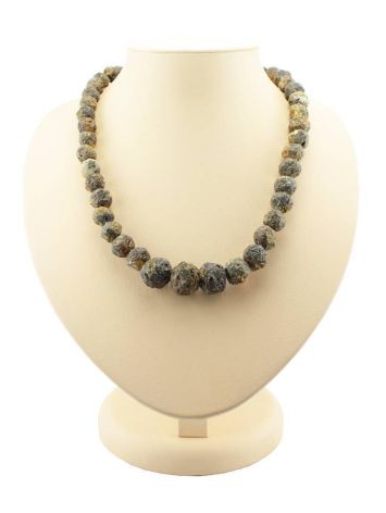 Black Amber Ball Beaded Necklace The Meteor, image 