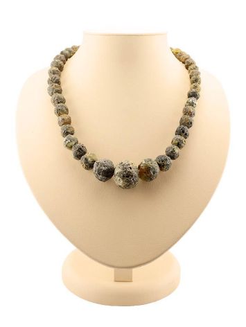 Black Amber Ball Beaded Necklace The Meteor, image 