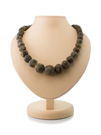 Hammer Cut Amber Beaded Necklace The Meteor, image 
