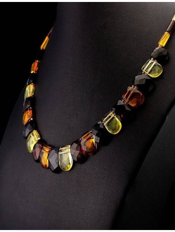 Multicolor Faceted Amber Necklace The Cleopatra, image , picture 2