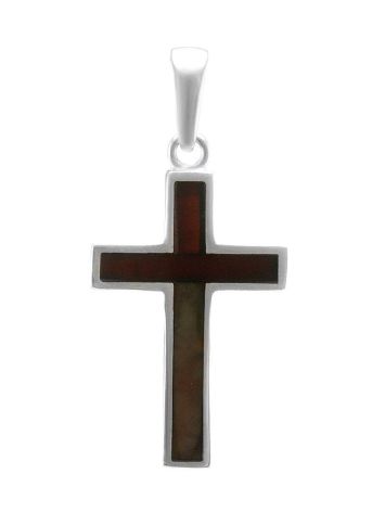 Minimalist Design Cherry Amber Cross Pendant The London, image , picture 3
