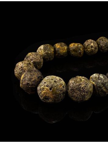 Hammer Cut Amber Beaded Necklace The Meteor, image , picture 2