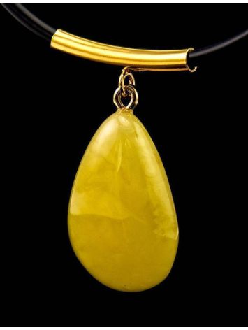 Teardrop Shape Amber Pendant Necklace, Length: 42, image , picture 5