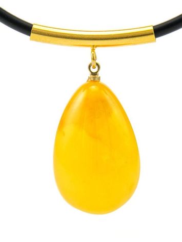 Chic Honey Amber Pendant Necklace, image , picture 3