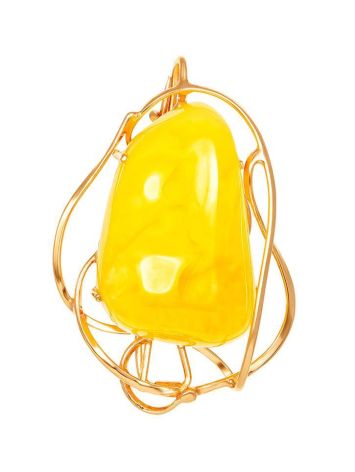 Gold Plated Brooch With Honey Amber The Rialto, image 