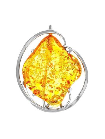 Exclusive Lemon Amber Brooch In Sterling Silver The Rialto, image 