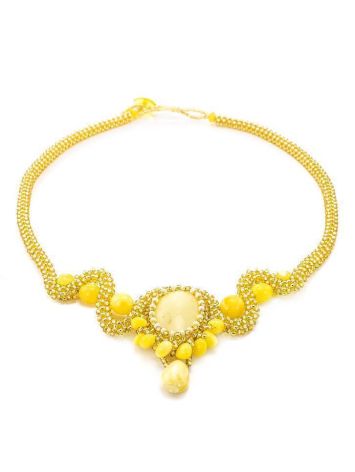 Braided Necklace With Amber And Glass Beads The Fable, image , picture 4