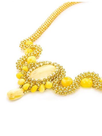 Braided Necklace With Amber And Glass Beads The Fable, image , picture 5