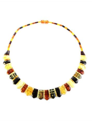 Amber Flat Beaded Necklace The Cleopatra, image , picture 3