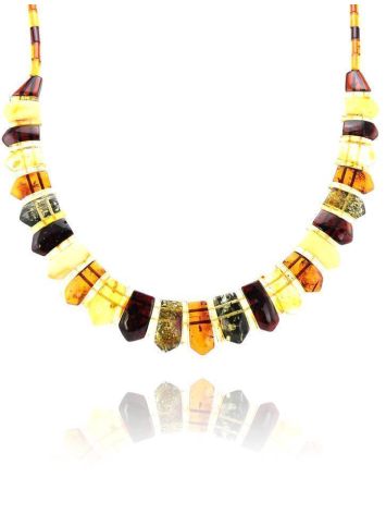Amber Flat Beaded Necklace The Cleopatra, image , picture 2