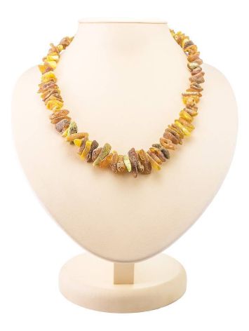 Unpolished Amber Beaded Necklace, image 