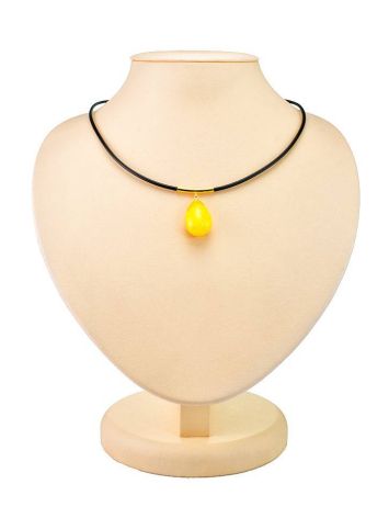 Chic Honey Amber Pendant Necklace, image 
