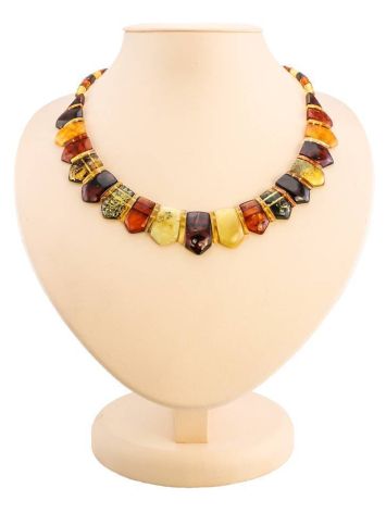 Natural Amber Flat Beaded Necklace The Cleopatra, image 