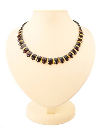 Amber Flat Beaded Necklace The Cleopatra, image 