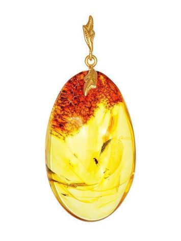 Lemon Amber Pendant With Midge Inclusion, image 