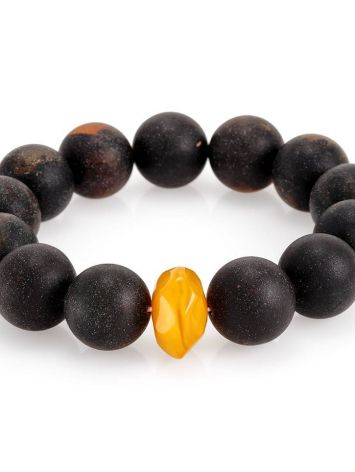 Bold Dark Amber Beaded Bracelet The Cuba, image , picture 3