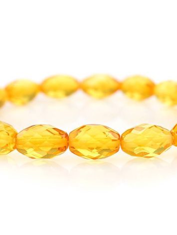 Faceted Lemon Amber Beaded Bracelet, image , picture 2