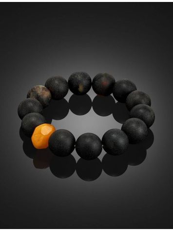 Bold Dark Amber Beaded Bracelet The Cuba, image , picture 2
