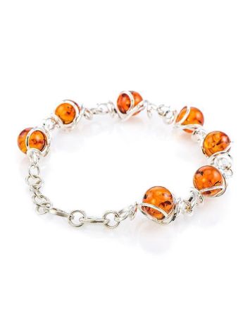 Baltic Amber Link Bracelet In Sterling Silver The Flamenco, image , picture 4