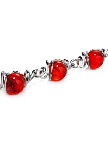 Baltic Amber Link Bracelet In Sterling Silver The Flamenco, image , picture 4