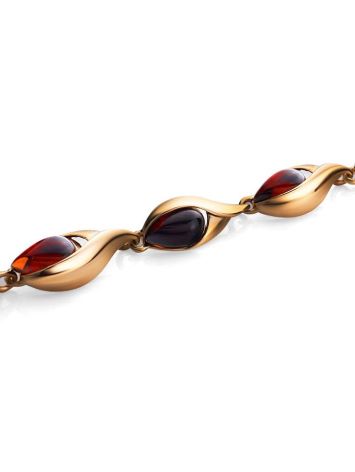 Gold Plated Amber Link Bracelet The Peony, image , picture 3