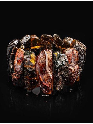 Dark Amber Flat Beaded Bracelet The Volcano, image , picture 2