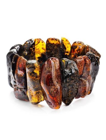 Dark Amber Flat Beaded Bracelet The Volcano, image , picture 3