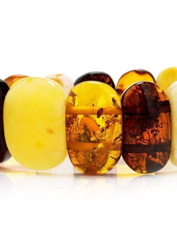 Bright Amber Flat Beaded Elastic Bracelet, image , picture 3