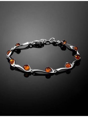 Cute Link Amber Bracelet In Sterling Silver The Leia, image , picture 2