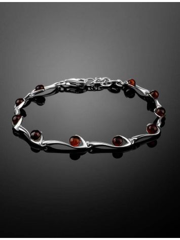 Cute Link Amber Bracelet In Sterling Silver The Leia, image , picture 2