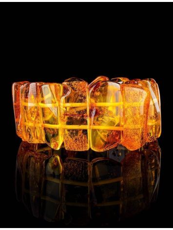 Lemon Amber Flat Beaded Bracelet The Volcano, image , picture 2