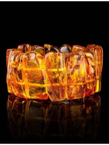 Bright Cognac Amber Elastic Bracelet The Volcano, image , picture 2