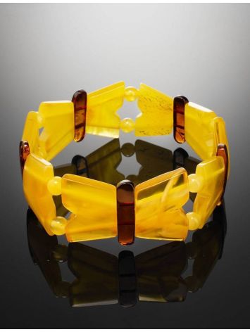 Multicolor Amber Stretch Bracelet The Butterfly, image , picture 3