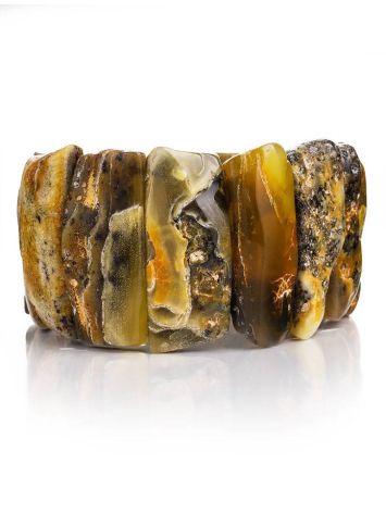 Exclusive Raw Amber Elastic Bracelet The Volcano, image , picture 3