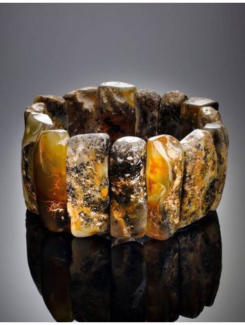 Exclusive Raw Amber Elastic Bracelet The Volcano, image , picture 2