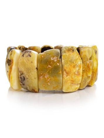 Unpolished Amber Stretch Bracelet The Volcano, image , picture 3
